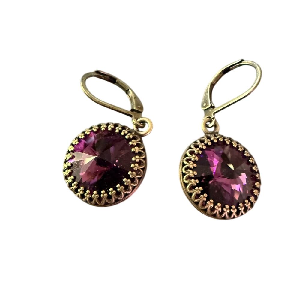 JBB Joshua Benbassat Gold  Tone Crystal Dangle Earrings